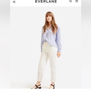 Everlane Corduroy Straight Leg Crop - Bone - Size 27